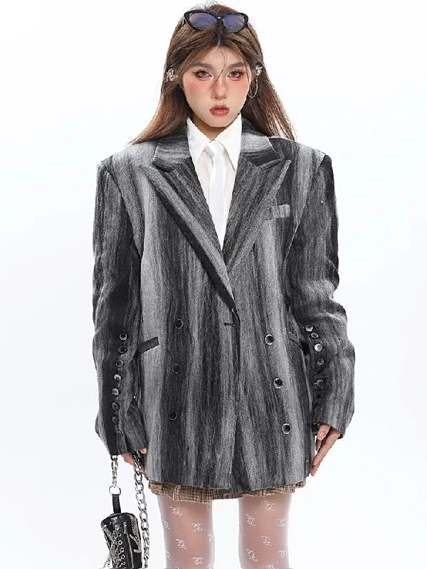 Nyla Graphic Print Long Sleeve Blazer Jacket Corduroy Jacket Velvet Jacket Brocade Jacket