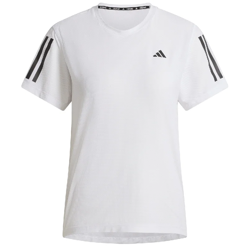 adidas Own The Run Tee - Womens - White Silk Blend Satin Velvet