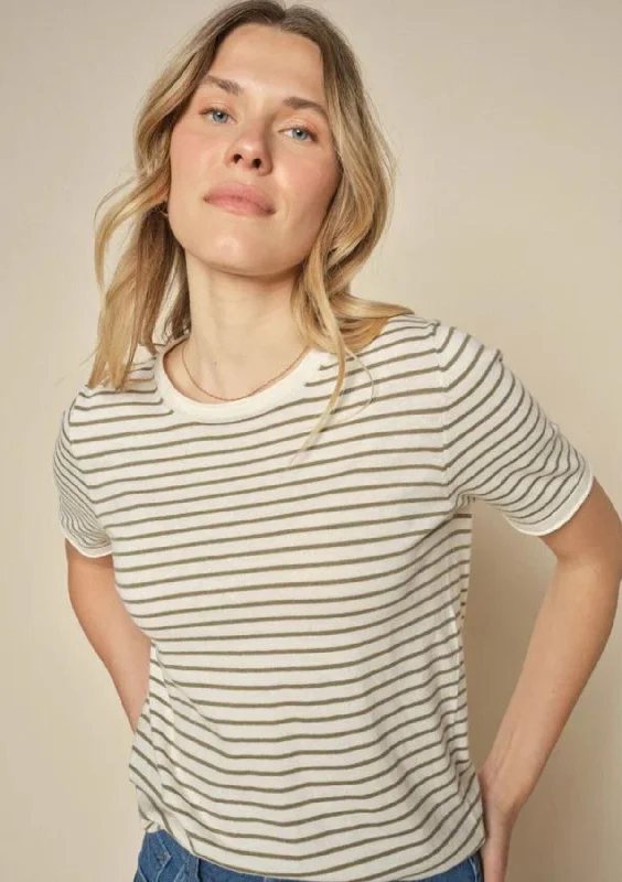 Ani Stripe Cashmere Blend T-Shirt | Mos Mosh Nylon Fabric Polyester Fabric Spandex Fabric Ani Stripe Cashmere Blend T-Shirt | Mos Mosh Nylon Fabric Polyester Fabric Spandex Fabric