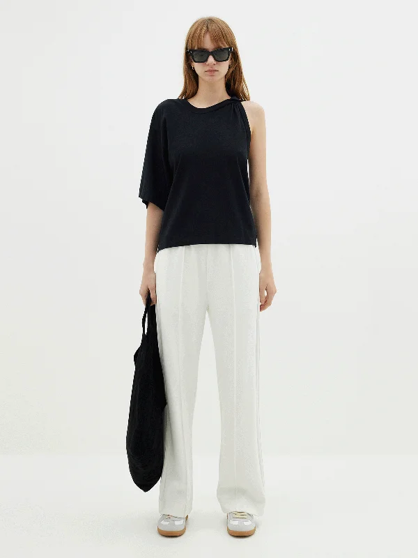 asymmetric twist detail t.shirt Casual Formal Business