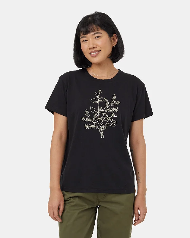 Autumn Flora T-Shirt Mesh Fabric Canvas Fabric Denim Fabric