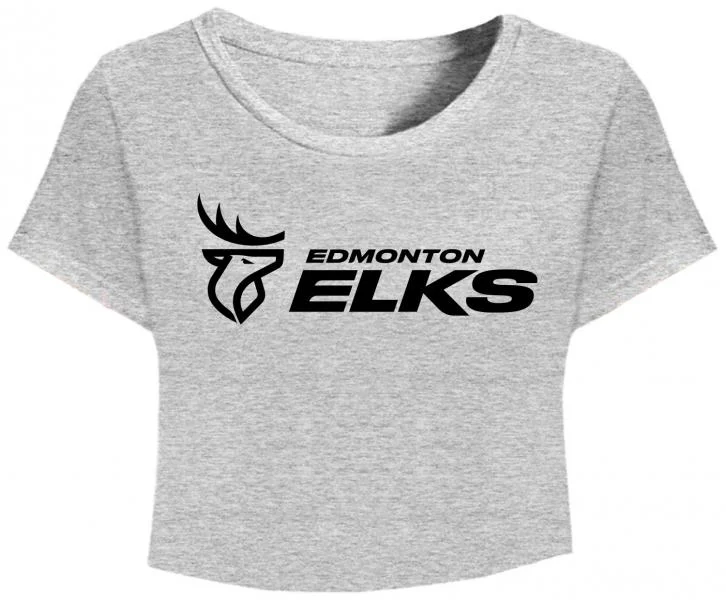 Edmonton Elks- Bulletin Womens Cropped Alternate Tee Ribbed Striped Patterned
