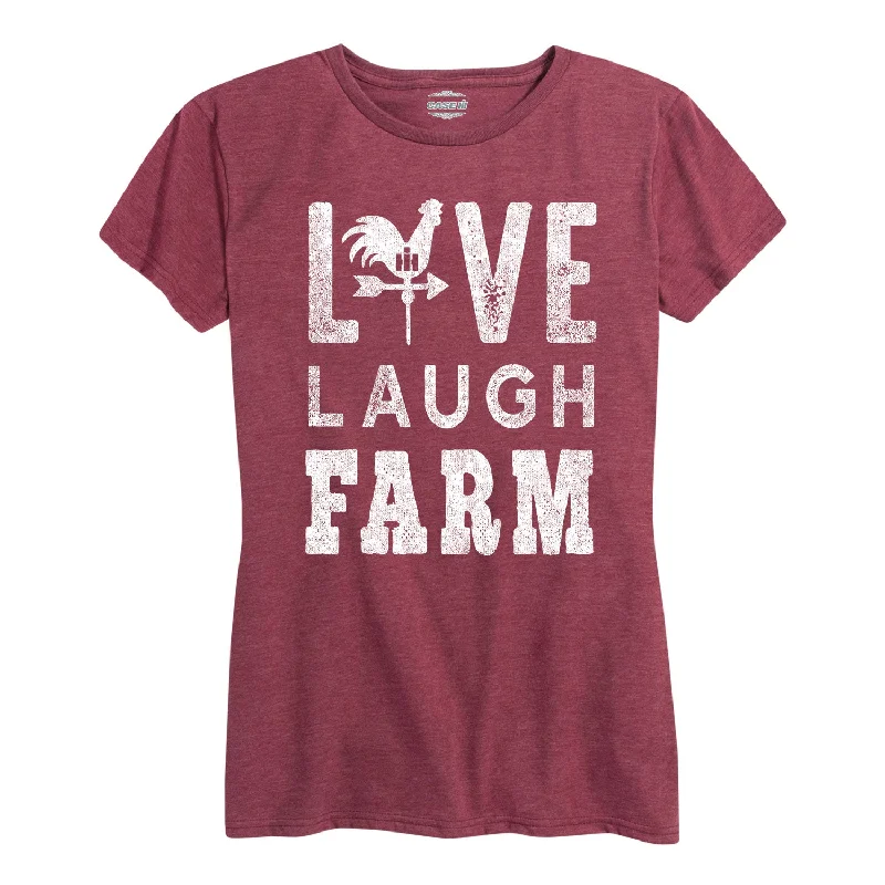 International Harvester™ Live Laugh Farm - Women's Short Sleeve T-Shirt Thin T-Shirt Open Front Quick Dry