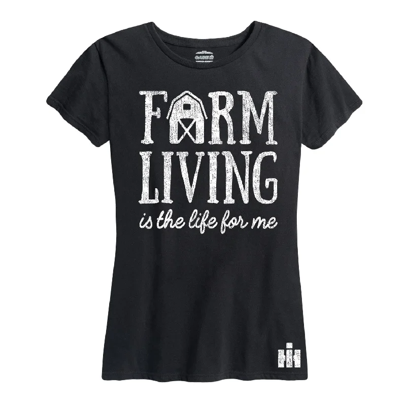 Farm Living Is The Life For Me - Women's Short Sleeve T-Shirt Chenille Fabric Brocade Fabric Lace Fabric