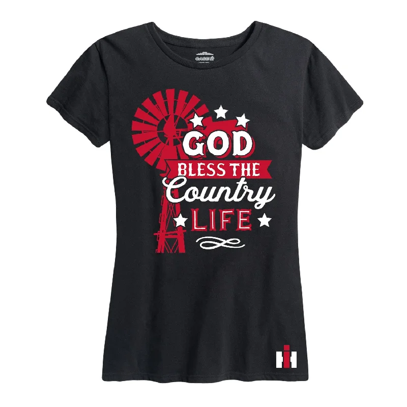 International Harvester™ - God Bless The Country Life - Women's Short Sleeve T-Shirt Print Jacquard Patchwork International Harvester™ - God Bless The Country Life - Women's Short Sleeve T-Shirt Print Jacquard Patchwork