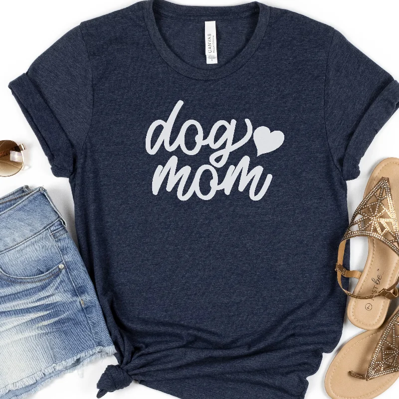 Dog Mom Shirt with Heart | Dog Lover Shirts Fitted T-Shirt Seamless Stretchy