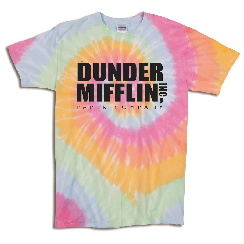 Dunder Mifflin Logo - Tie Dye TShirt Chenille Blend Fleece Blend Nylon Blend