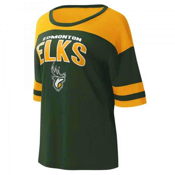 Edmonton Elks - Womens Play the Ball Tee Welt Pockets Slit Pockets