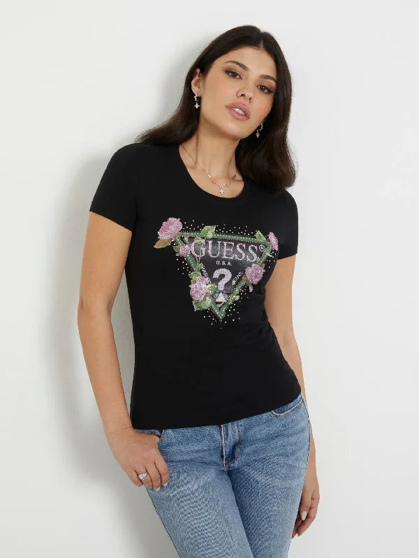 FLORAL LOGO TRIANGLE TEE Cozy Warm Stylish