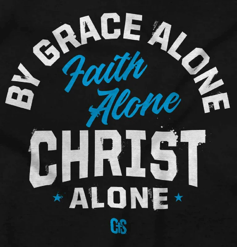 Grace Faith Christ Alone Crop Top Sleeveless T Shirt Graphic Embroidered Appliqued