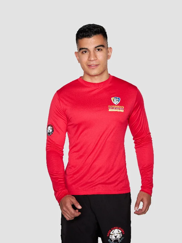 Guardian Performance Long Sleeve Tee RED Terry Blend Velvet Blend Canvas Blend