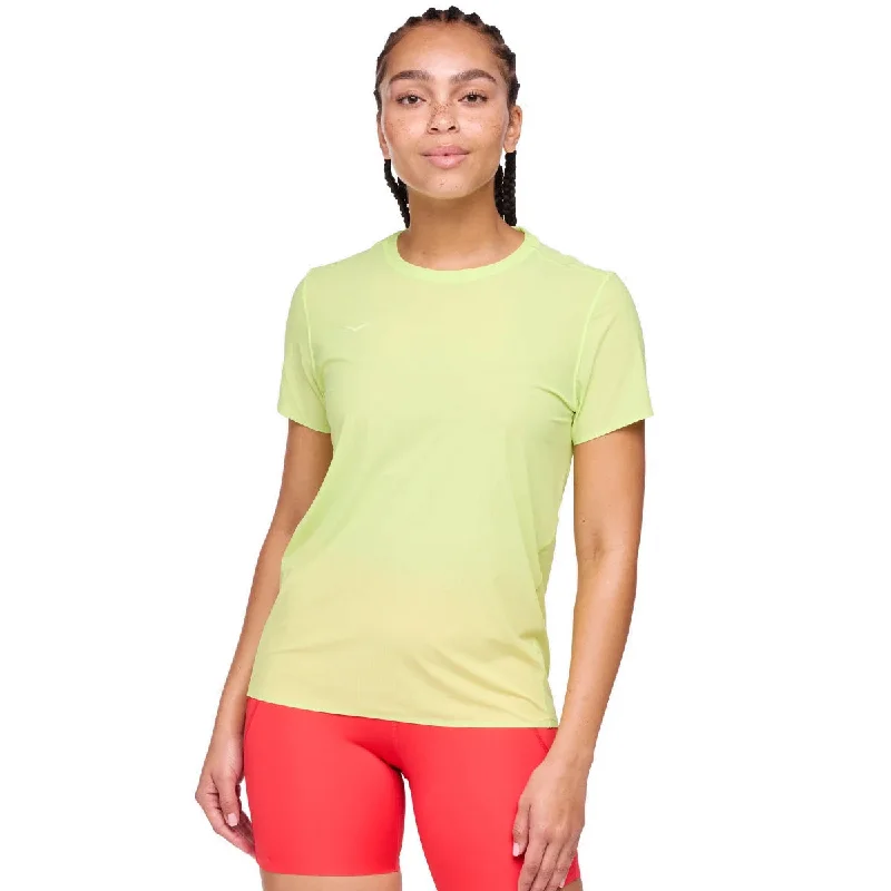 Hoka Airolite Run Short Sleeve Tee - Womens - Lettuce Zippered Front Buttoned Front Snap Front Hoka Airolite Run Short Sleeve Tee - Womens - Lettuce Zippered Front Buttoned Front Snap Front