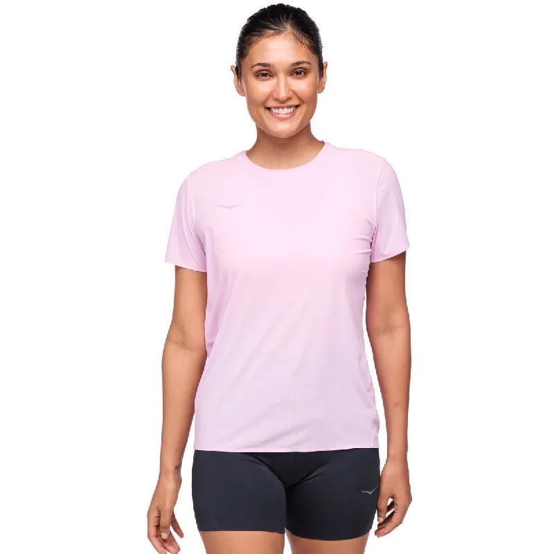 Hoka Airolite Run Short Sleeve Tee - Womens - Pink Twilight Machine Wash Dry Clean Hand Wash Hoka Airolite Run Short Sleeve Tee - Womens - Pink Twilight Machine Wash Dry Clean Hand Wash
