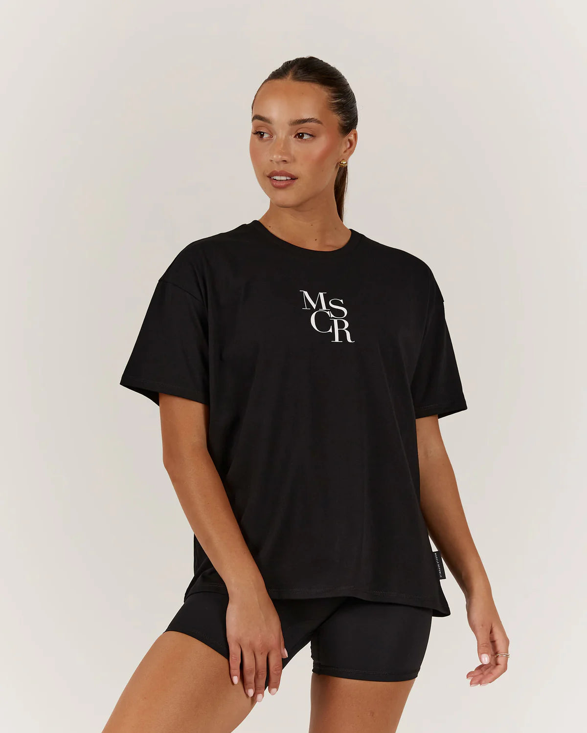 Muscle Republic | Loose Tee MSCR - Black Graphic T-Shirt Round Neck Polyester
