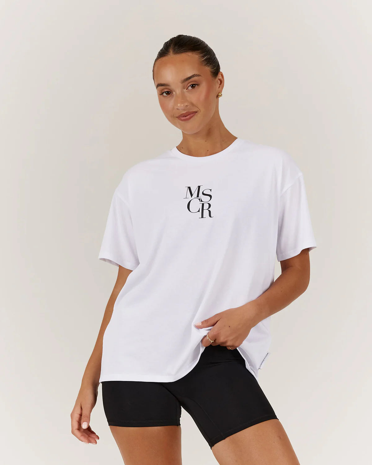 Muscle Republic | Loose Tee MSCR - White Basic T-Shirt Crew Neck Short Sleeve