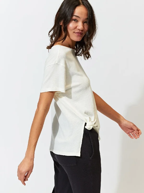 Rebekah Knotted Tee Collared Crew Neck Turtle Neck