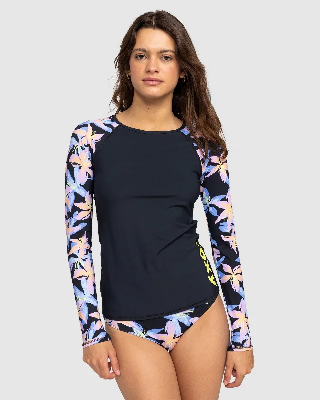Womens Roxy Active Long Sleeve Upf 50 Surf T-Shirt Oversized T-Shirt Spandex breathable Womens Roxy Active Long Sleeve Upf 50 Surf T-Shirt Oversized T-Shirt Spandex breathable