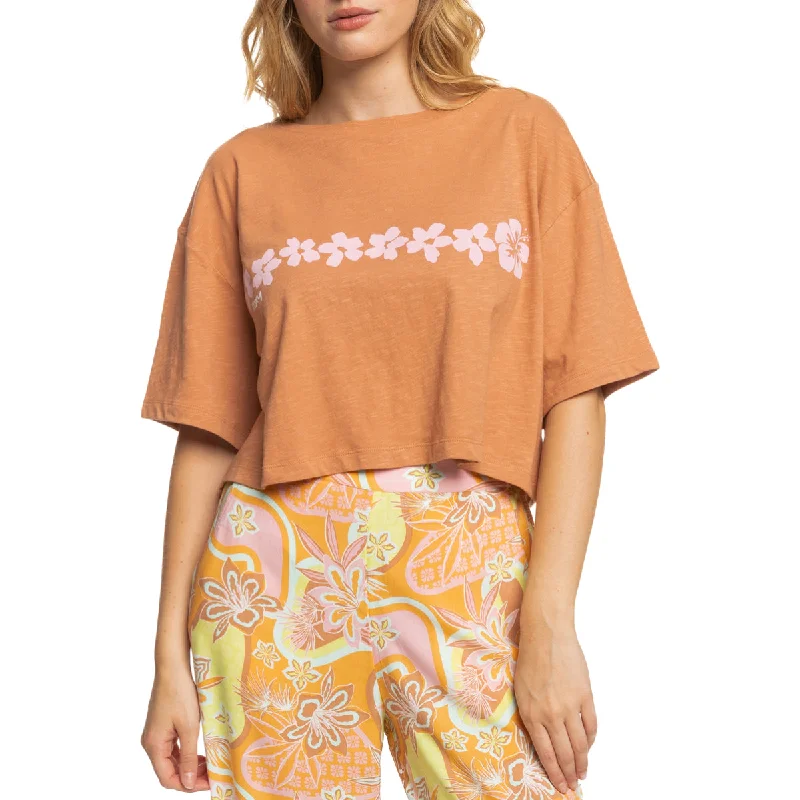 Roxy Women's My Oasis Oversized T-Shirt Jersey Fabric Tulle Fabric Batik Fabric