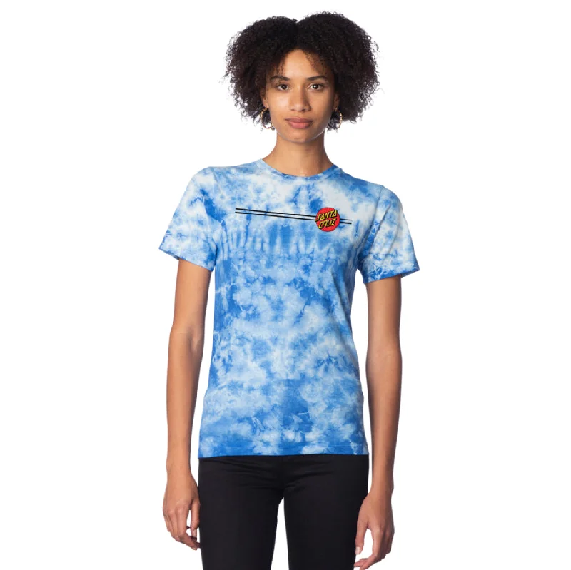 Santa Cruz Women's Classic Dot T-Shirt - Indigo Cloud Wash Graphic Embroidered Appliqued Santa Cruz Women's Classic Dot T-Shirt - Indigo Cloud Wash Graphic Embroidered Appliqued