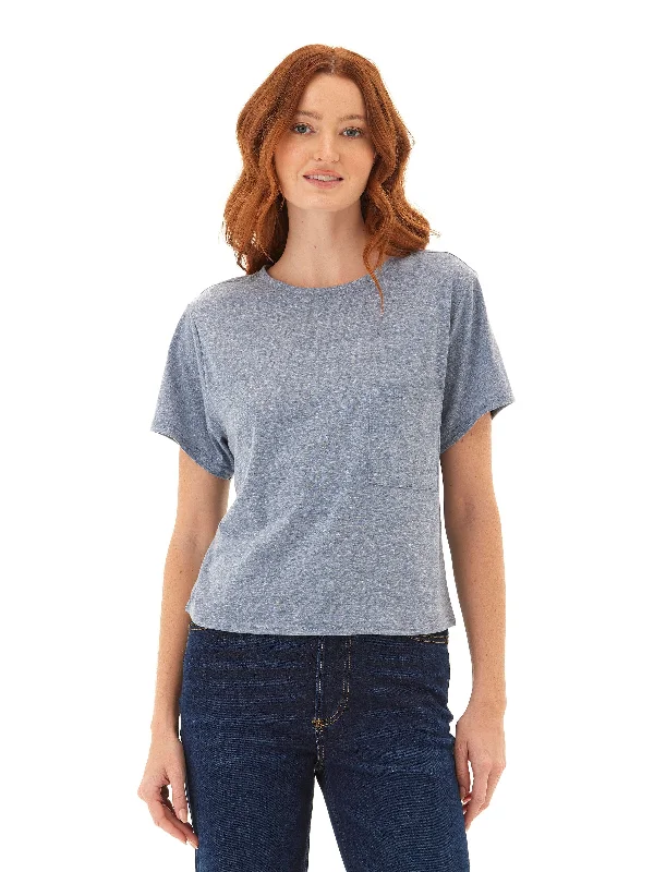 Shelbie Triblend Jersey Pocket Tee Handmade Hand-knitted Hand-woven