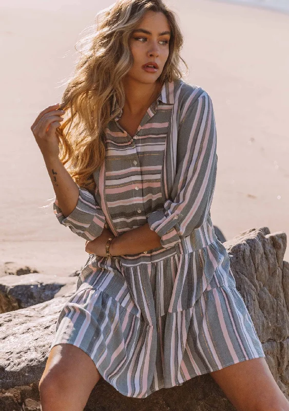 Sia Mini Shirt Dress Print Jacquard Patchwork