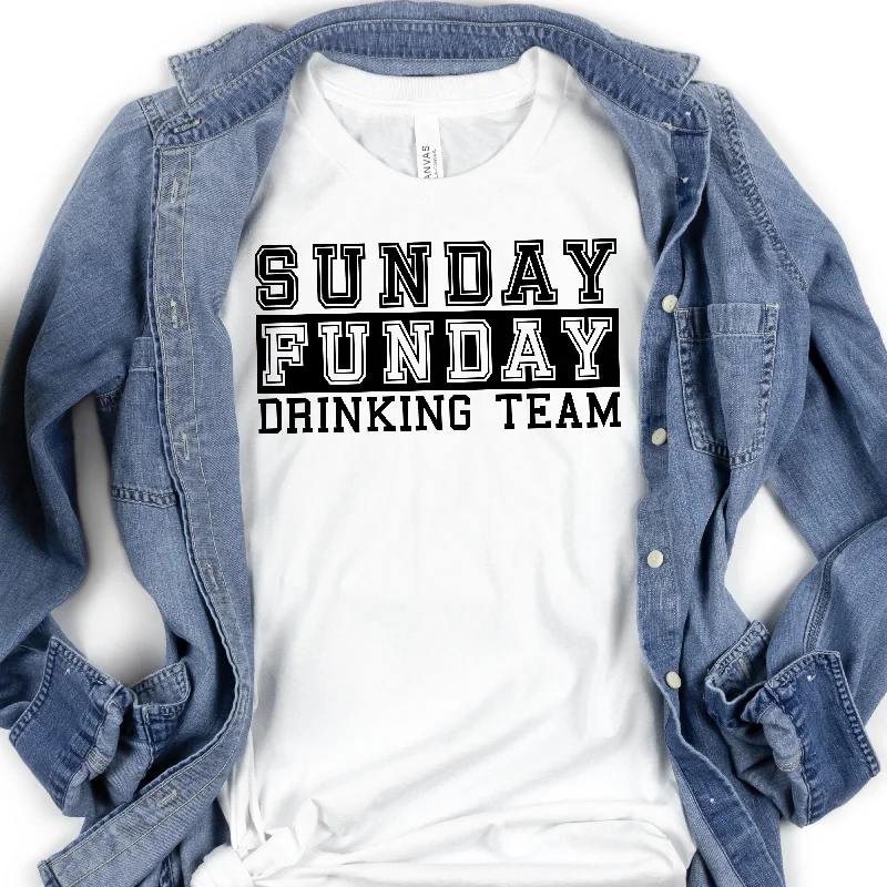 Sunday Funday Drinking Team | Funny Drinking Shirts Hooded Caped Shawl Collar