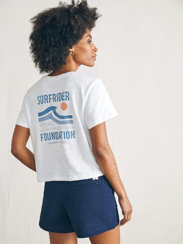 Surfrider Sunwashed Cropped Tee - White Layered Multi-layer Single Layer