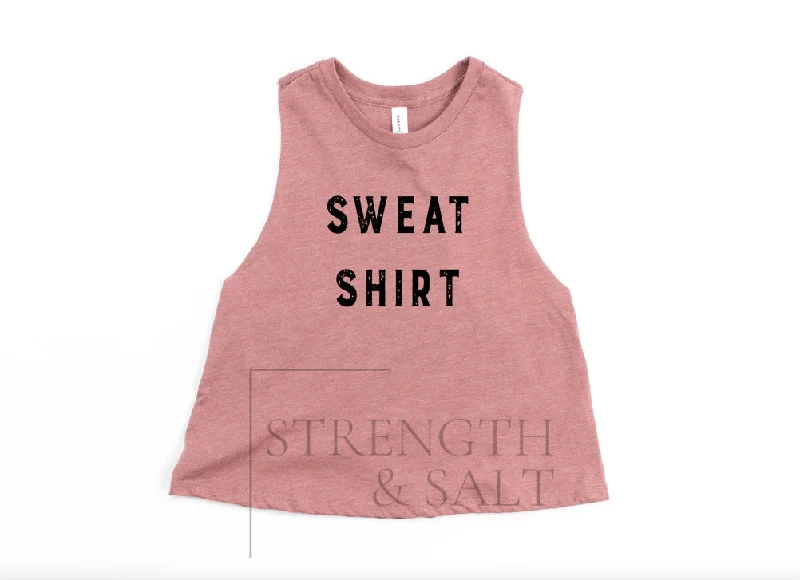 Sweat Shirt Crop Top Thin T-Shirt Open Front Quick Dry
