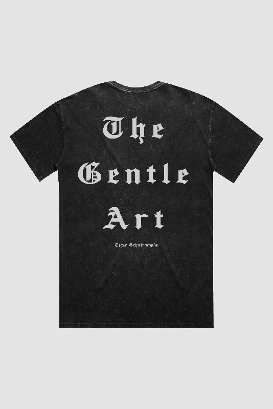 The Gentle Art Tee - Black Stone Houndstooth Herringbone Solid