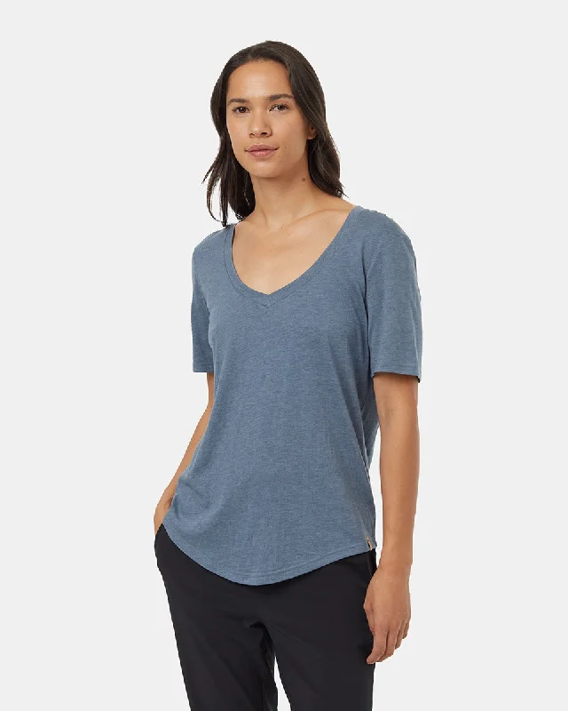 TreeBlend V-Neck T-Shirt Collared Crew Neck Turtle Neck