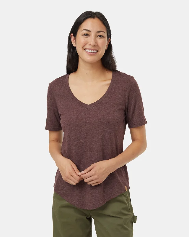 TreeBlend V-Neck T-Shirt Hooded Caped Shawl Collar