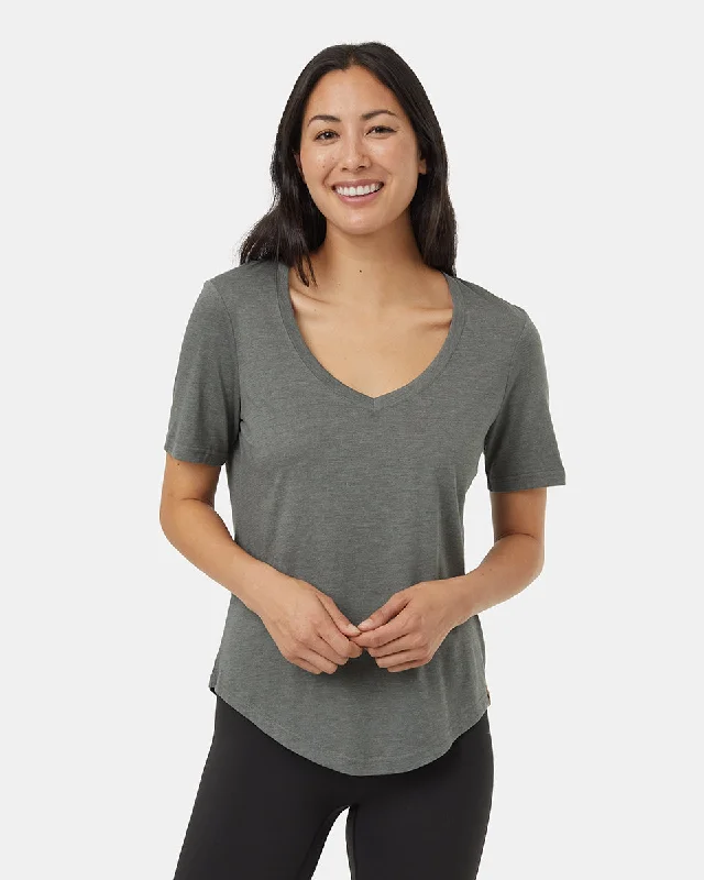 TreeBlend V-Neck T-Shirt Wool Fabric Cashmere Fabric Tweed Fabric