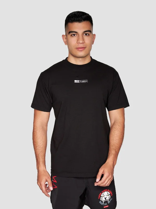 TSMA Simple Tee Black Ribbed T-Shirt High Neck Heavyweight