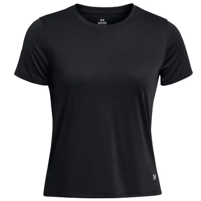 Under Armour Streaker Short Sleeve Tee - Womens - Black/Reflective Front Pockets Side Pockets Patch Pockets Under Armour Streaker Short Sleeve Tee - Womens - Black/Reflective Front Pockets Side Pockets Patch Pockets