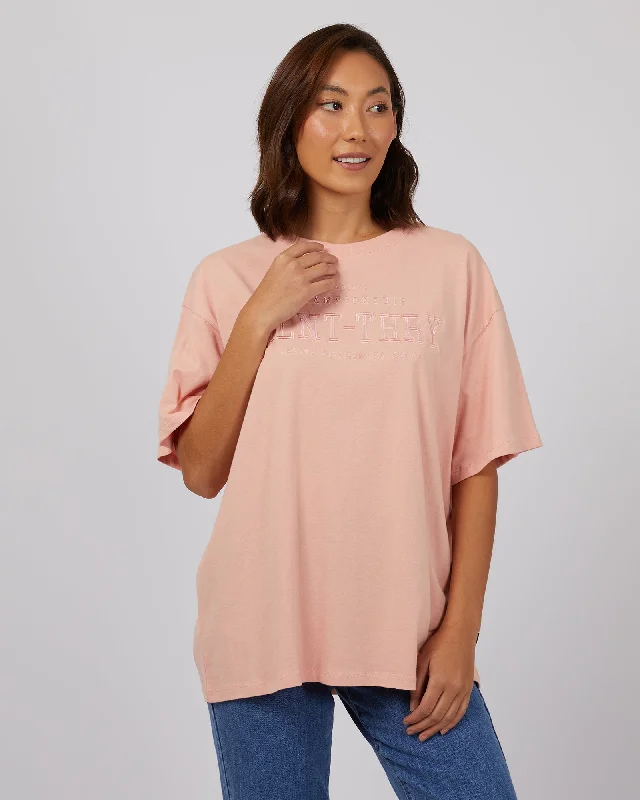 Varsity Tee Pale Pink Machine Wash Dry Clean Hand Wash