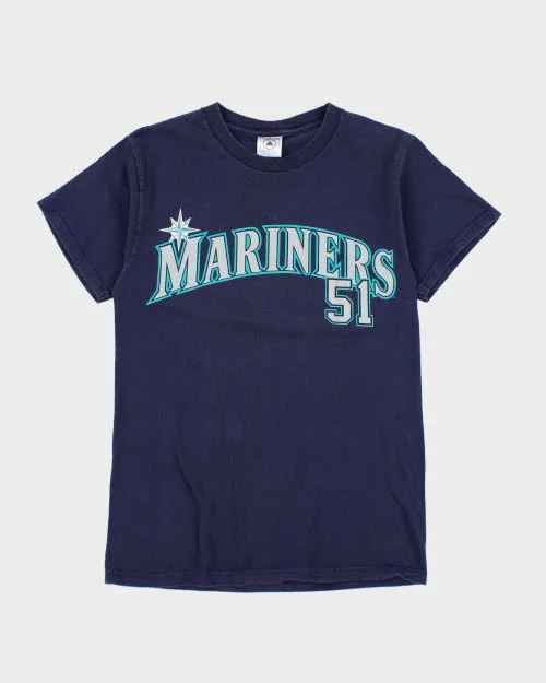 Vintage 90's MLB Seattle Mariners Graphic T-Shirt - S Wool Fabric Cashmere Fabric Tweed Fabric Vintage 90's MLB Seattle Mariners Graphic T-Shirt - S Wool Fabric Cashmere Fabric Tweed Fabric