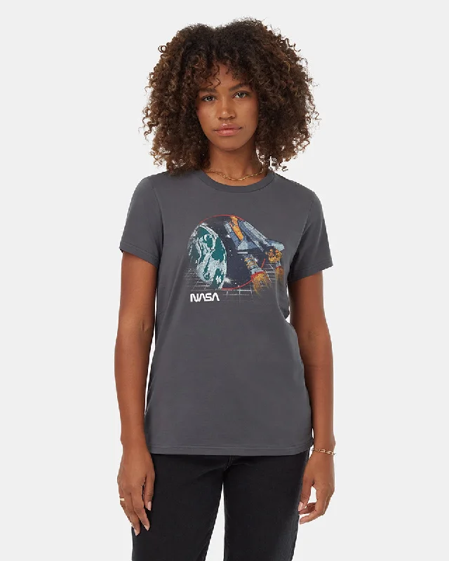 Vintage Rocket T-Shirt Collared T-Shirt Boat Neck A-Line
