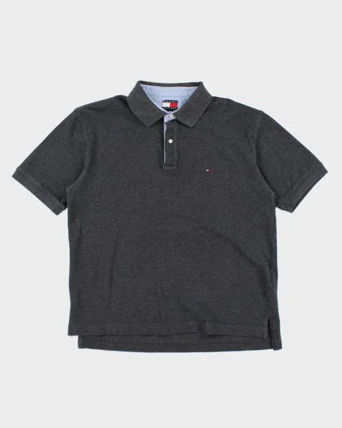 Vintage Tommy Hilfiger Polo Shirt - XL Solid Print Embellished