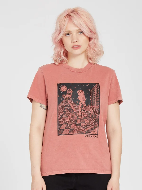 Volchedelic T-shirt - ROSEWOOD Notch Collar Peter Pan Collar Cowl Neck