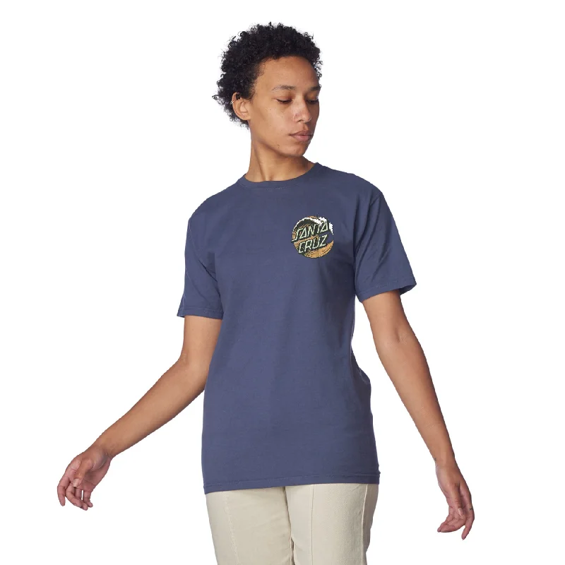 Santa Cruz Wave Dot Women's Boyfriend T-Shirt - Anchor Slate Print Jacquard Patchwork
