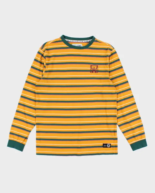 Welcome Skateboards Striped Long-sleeved T-Shirt - M Hooded Caped Shawl Collar