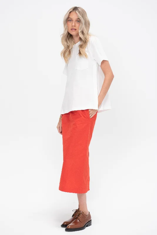 Fede T Shirt, White Denim Fabric Leather Fabric Suede Fabric