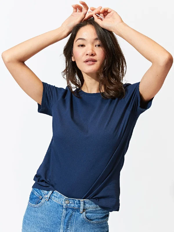 Invincible Crew Neck Tee Silk Blend Satin Velvet