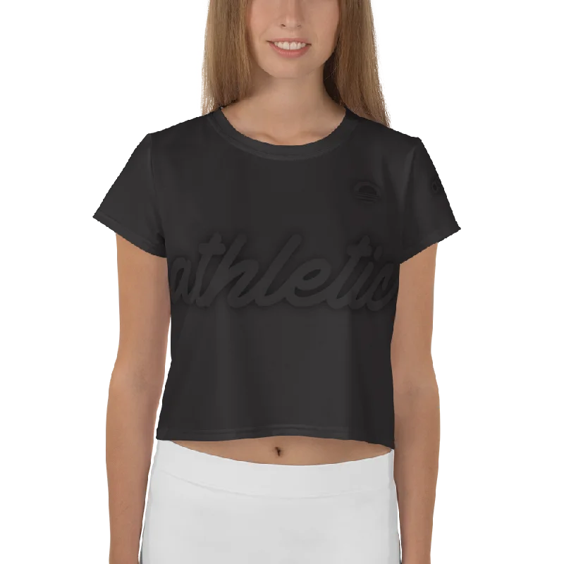Women's Crop Tee - Black Out Machine Wash Dry Clean Hand Wash