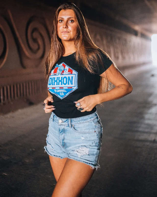 Women's Murican Class Logo Tee Print Jacquard Patchwork