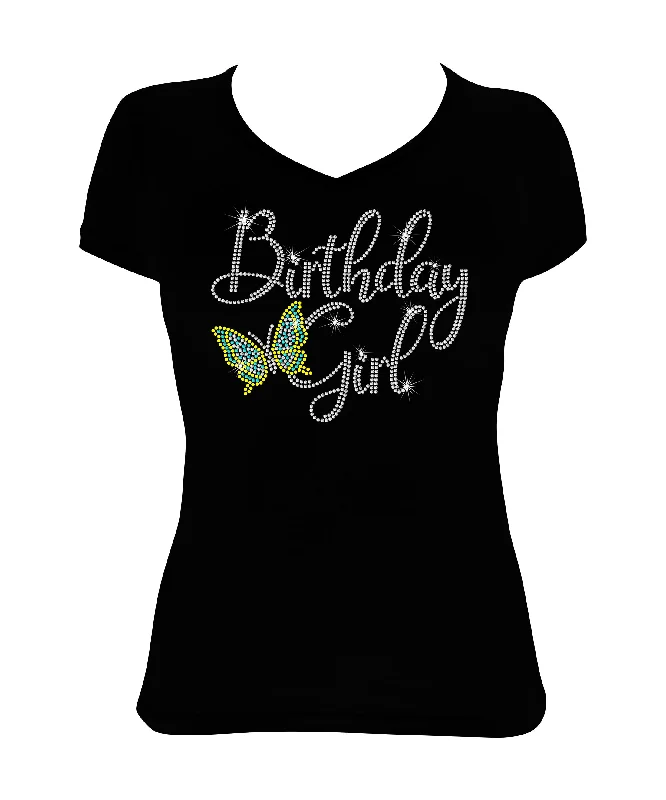 Women's Rhinestone Fitted Tight Snug Birthday Girl with Butterfly - Rhinestone Birthday Shirt Wool Fabric Cashmere Fabric Tweed Fabric Women's Rhinestone Fitted Tight Snug Birthday Girl with Butterfly - Rhinestone Birthday Shirt Wool Fabric Cashmere Fabric Tweed Fabric