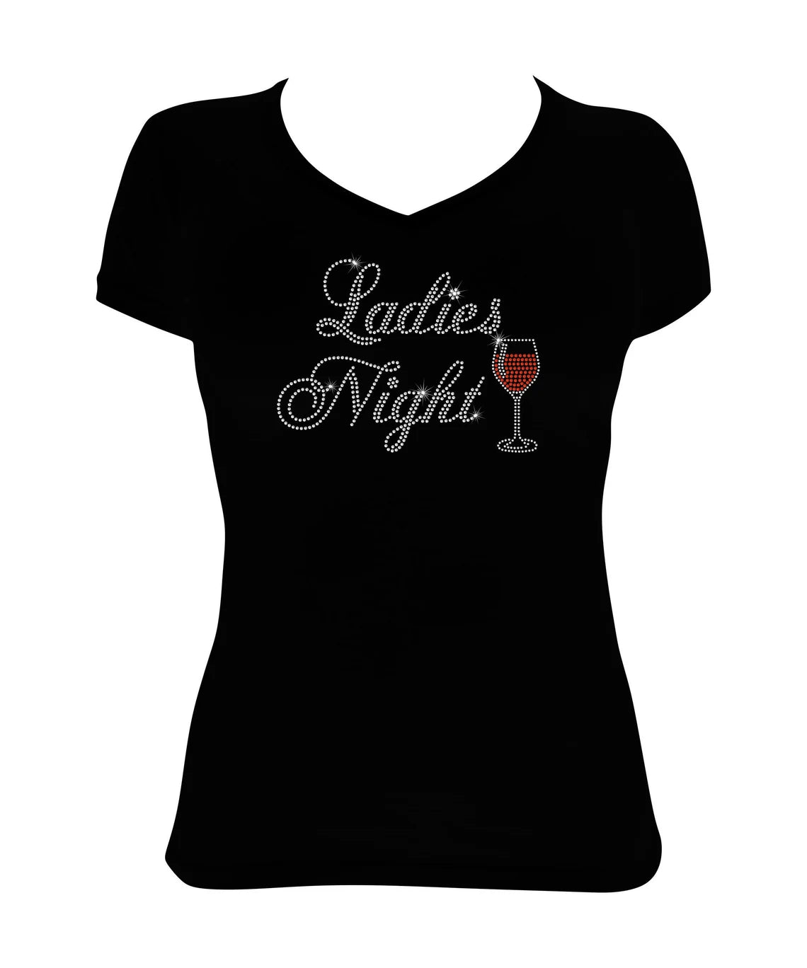Women's Rhinestone Fitted Tight Snug Ladies Night with Red Wine Glass - Wine Tasting, Girls Trip, Wine shirt V-Neck T-Shirt Long Sleeve Cotton Women's Rhinestone Fitted Tight Snug Ladies Night with Red Wine Glass - Wine Tasting, Girls Trip, Wine shirt V-Neck T-Shirt Long Sleeve Cotton
