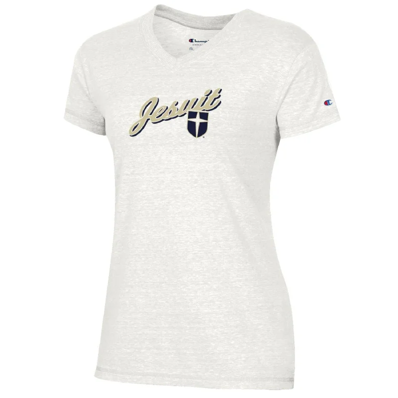 Women's Triumph Short Sleeve V-Neck Tee Lace Blend Ribbed Blend Corduroy Blend