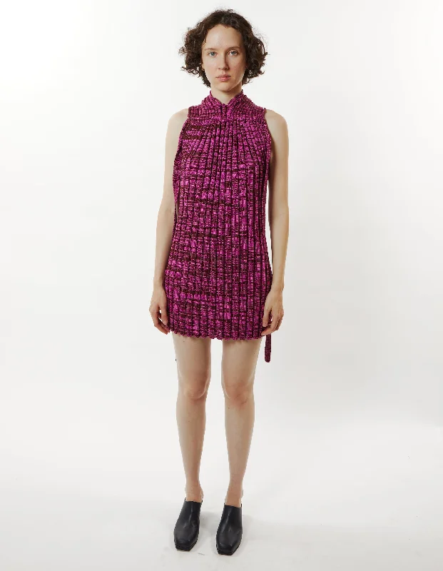 Accordion Dress in Plum