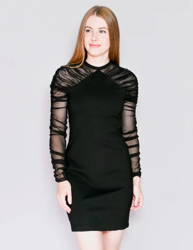 AMANDA UPRICHARD Mesh-Sleeve Shandi Dress (S)